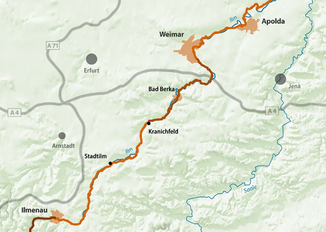 Ilm-Valley Cycling Route: The most popular cycling route in Thuringia and a 4-star-quality trail.