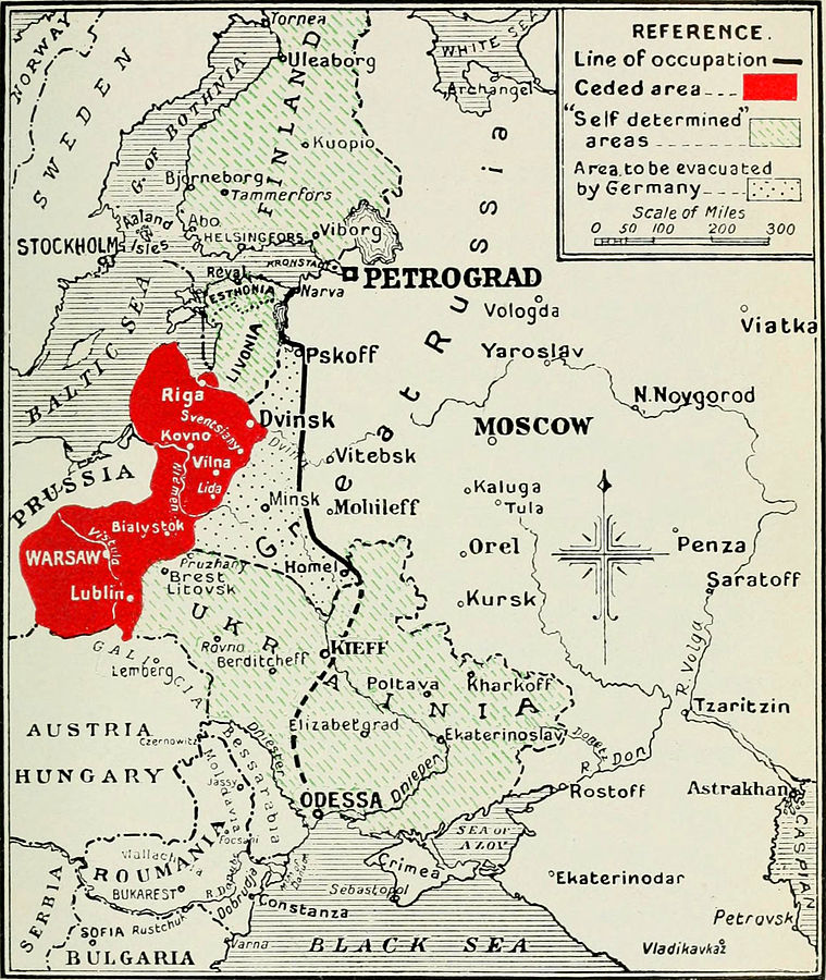 Borders drawn up in Brest-Litovsk.